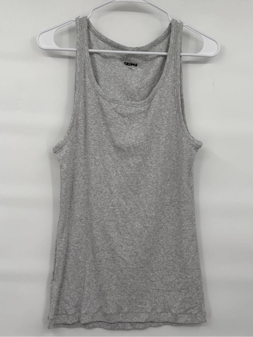 Skims cotton gray ribbed tank top